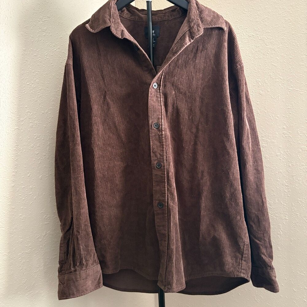 Brown Corduroy Oversized Button Up Shirt Men’s M